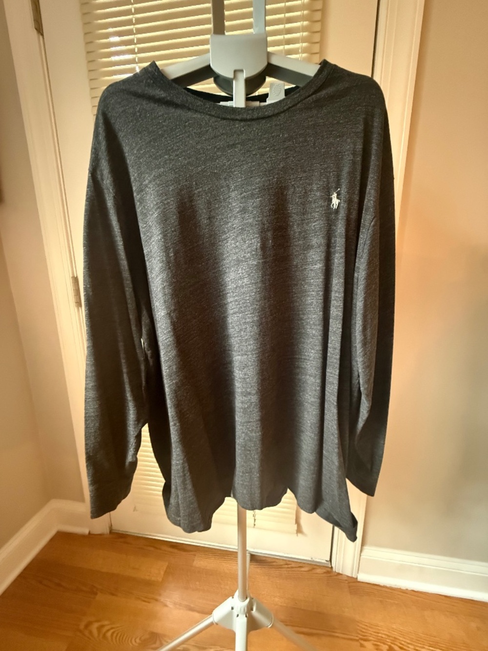 Polo Ralph Lauren Men’s 3XB Big & Tall Long Sleeve Shirt Charcoal Gray Pony Logo
